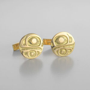 Gold Killerwhale Cufflinks by Northwest Coast Native Artist Philip Janze