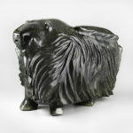 Stone Muskox Sculpture by Inuit Native Artist Kananginak Pootoogook