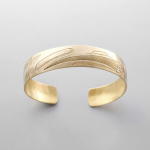 Gold Fire and Flood Bracelet by Northwest Coast Native Artist Daniel Yunkws