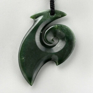 Jade Hei-Matau Pendant by Maori Native Artist Peter Bishop