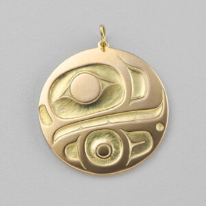 Gold Killerwhale Pendant by Northwest Coast Native Artist Philip Janze