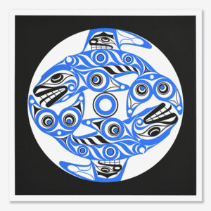 Journey of Hope Print in Blue by Northwest Coast Native Artist Joe Wilson