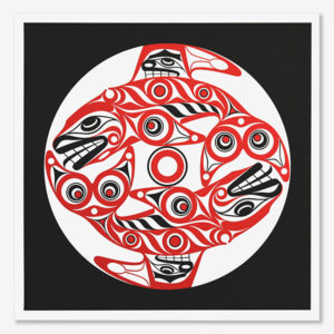 Journey of Hope Print in Red by Northwest Coast Native Artist Joe Wilson