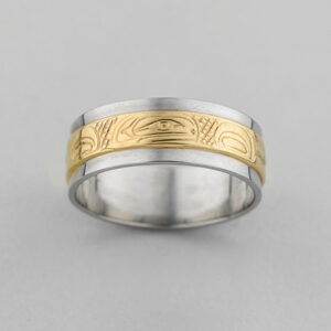 Gold Killerwhale Ring by Northwest Coast Native Artist Lloyd Wadhams Jr.