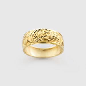 Gold Thunderbird and Killerwhale Ring by Northwest Coast Native Artist James McGuire