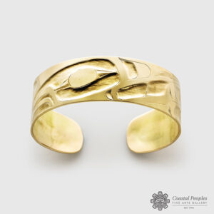 18K Yellow Gold Hummingbird Bracelet by Northwest Coast Native Artist Alvin Adkins