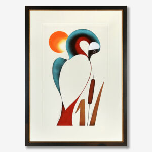 Framed Majestic Young Lady Original Painting by Plains Native Artist Donald Peters