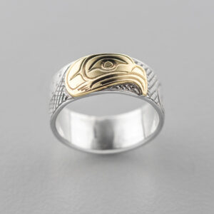 Silver and Gold Eagle Ring by Northwest Coast Native Artist Lloyd Wadhams Jr.