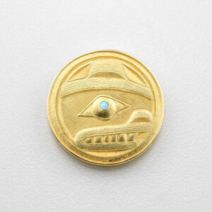 Gold and Abalone Shell Face Pendant by Northwest Coast Native Artist Lyle Wilson