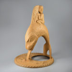 Don Yeomans Art - Gunarh and His Wife Sculpture - Yellow Cedar