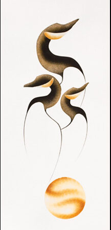 Three geese Original Painting by Plains Native Artist Garnet Tobacco