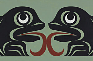 Frogs Facing Original Painting by Northwest Coast Native Artist Maynard Johnny Jr.