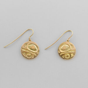 Gold Killerwhale Earrings by Northwest Coast Native Artist Philip Janze