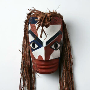 Wood and Bark Ancestor Mask by Northwest Coast Native Artist Joe David