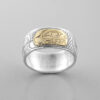 Silver and Gold Killerwhale Ring by Northwest Coast Native Artist Lloyd Wadhams Jr.