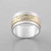 Silver and Gold Killerwhale Ring by Northwest Coast Native Artist Lloyd Wadhams Jr.