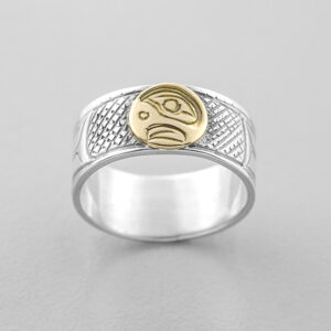 Silver and Gold Eagle Ring by Northwest Coast Native Artist Robert Walsh