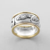 Silver and Gold Sea Otter Ring by Northwest Coast Native Artist Norman Bentley