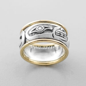 Silver and Gold Sea Otter Ring by Northwest Coast Native Artist Norman Bentley
