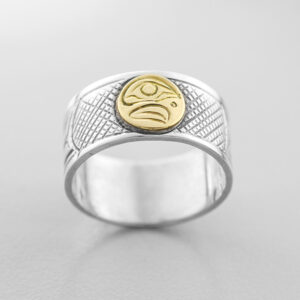 Silver and Gold Eagle Ring by Northwest Coast Native Artist Marven Tallio