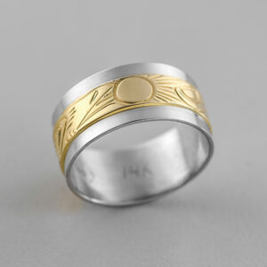 Gold Raven Ring by Northwest Coast Native Artist Lloyd Wadhams Jr.