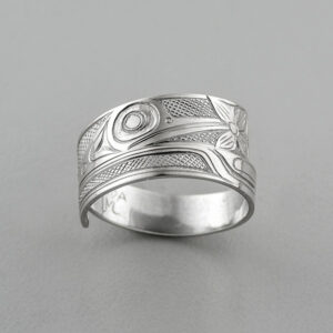 Gold Hummingbird Wrap Ring by Northwest Coast Native Artist James McGuire