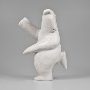 Stone Bear Sculpture by Inuit Native Artist Padlaya Qiatsuq