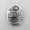 Silver Killerwhale and Human Pendant by Northwest Coast Native Artist Barry Wilson