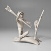 Bone and Antler Hunter Sculpture by Inuit Native Artist Kuunnuiq K.