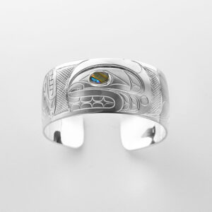 Silver and Abalone Shell Killerwhale Bracelet by Northwest Coast Native Artist Don Lancaster