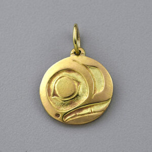 Gold Salmon Trout Head Pendant by Northwest Coast Native Artist Philip Janze