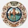 Wood and Abalone Shell Ancestor Panel by Northwest Coast Native Artist Henry Green