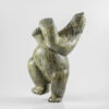 Stone Bear Sculpture by Inuit Native Artist Issaci Petaulassie