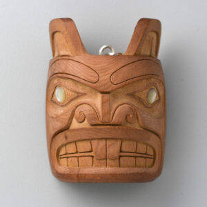 Wood and Abalone Shell Beaver Amulet by Northwest Coast Native Artist Ron Russ