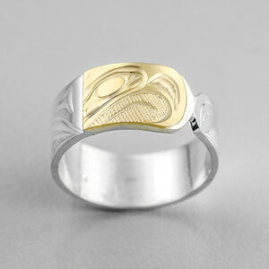 Silver and Gold Eagle Ring by Northwest Coast Native Artist Corrine Hunt