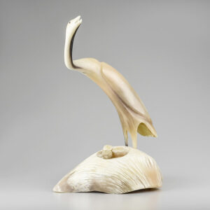 Muskox Horn Bird Sculpture by Inuit Native Artist Buddy Alikamik