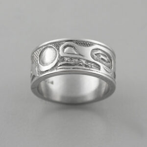 Platinum Killerwhale Ring by Northwest Coast Native Artist Nelson Cross