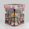 Wood and Abalone Shell Raven and Thunderbird Bentwood Box by Native Artist Kevin Cranmer
