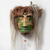 Wood, Bark, Hair, and Abalone Shell Shaman Mask by Northwest Coast Native Artist Moy Sutherland