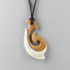 Cattle Bone Hei Matau Pendant by Maori Artist Kerry Thompson