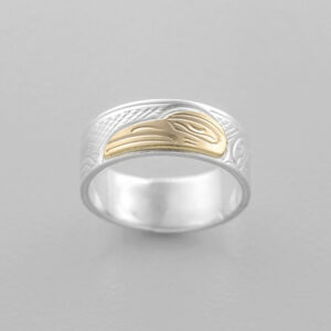 Silver and Gold Raven Ring by Northwest Coast Native Artist John Lancaster