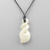 Cattle Bone Pikorua Pendant by Maori Artist