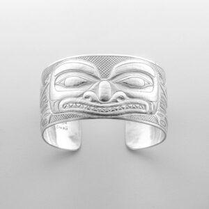 Silver Killerwhale Bracelet by Northwest Coast Native Artist Derek White