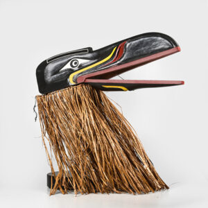 Wood and Bark Raven Mask by Northwest Coast Native Artist Marcus Alfred