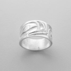 Silver Killerwhale Ring by Northwest Coast Native Artist Alvin Adkins