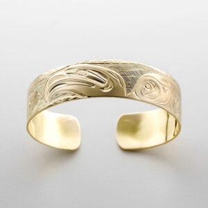 Gold Eagle, Bear, and Salmon Bracelet by Northwest Coast Native Artist Corrine Hunt