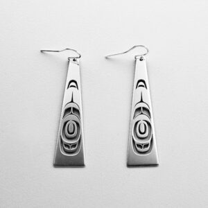Silver Abstract Earrings by Northwest Coast Native Artist Trevor Angus