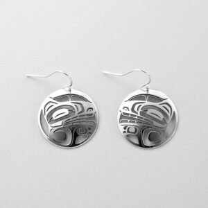 Silver Wolf Earrings by Northwest Coast Native Artist Trevor Angus