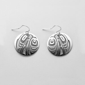 Silver Raven Earrings by Northwest Coast Native Artist Trevor Angus