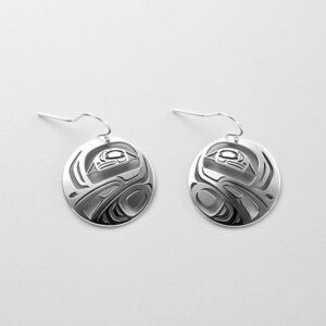 Silver Eagle Earrings by Northwest Coast Native Artist Trevor Angus